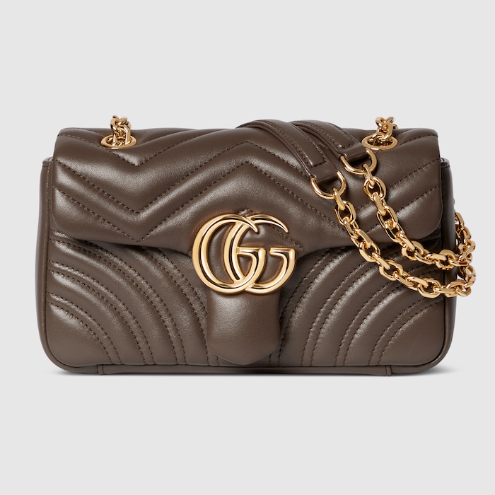 GUCCI GG Marmont ダークブラウンスエードスモールチェーンバック 837280_AAGUE_2818_001_055_0000