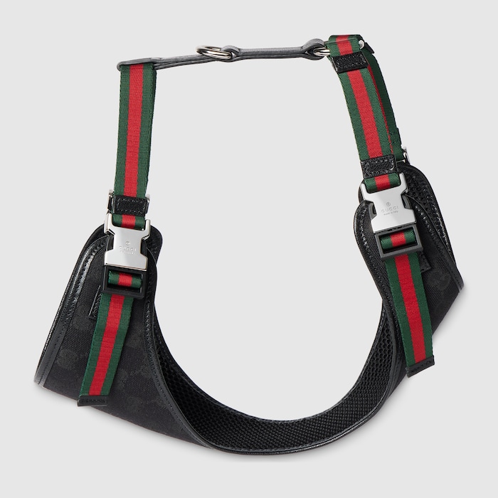 Small/medium padded pet harness in black GG canvas | GUCCI® US