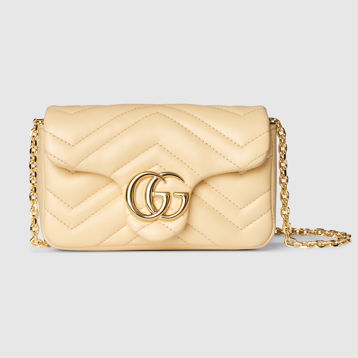 GG Marmont mini shoulder bag in light yellow leather | GUCCI® US