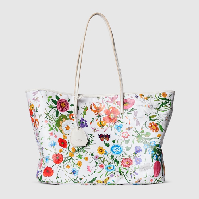 Gucci Tribeca large tote bag in white and multicolor canvas