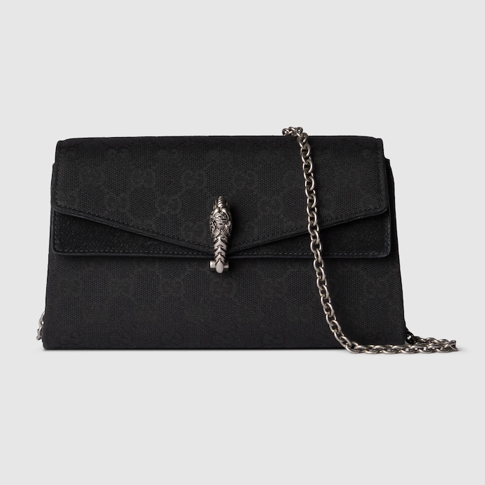 Dionysus small shoulder bag in black GG canvas | GUCCI® US