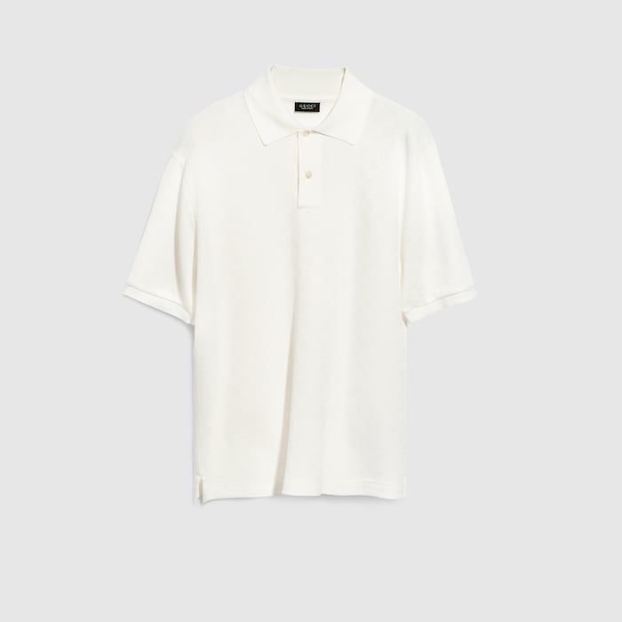 GUCCI ホワイトポロシャツ XLメンズ GG technical jersey jacquard polo shirt in white | GUCCI® US