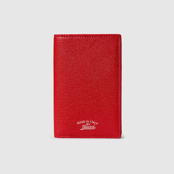 Lira card case in bright red leather | GUCCI® SI