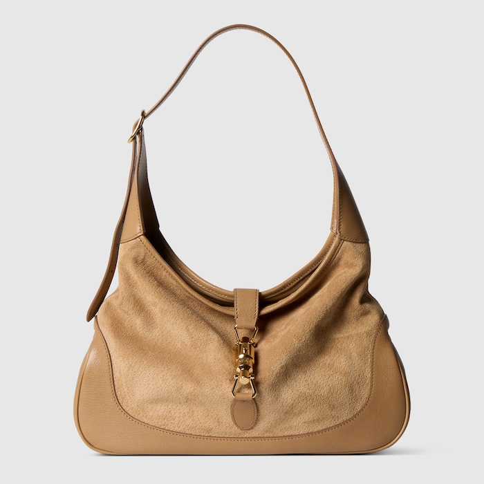 Gucci Jackie 1961 medium shoulder bag in sand suede | GUCCI® ZA