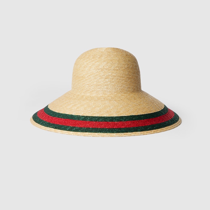 Woven hat with Web in light beige | GUCCI® US