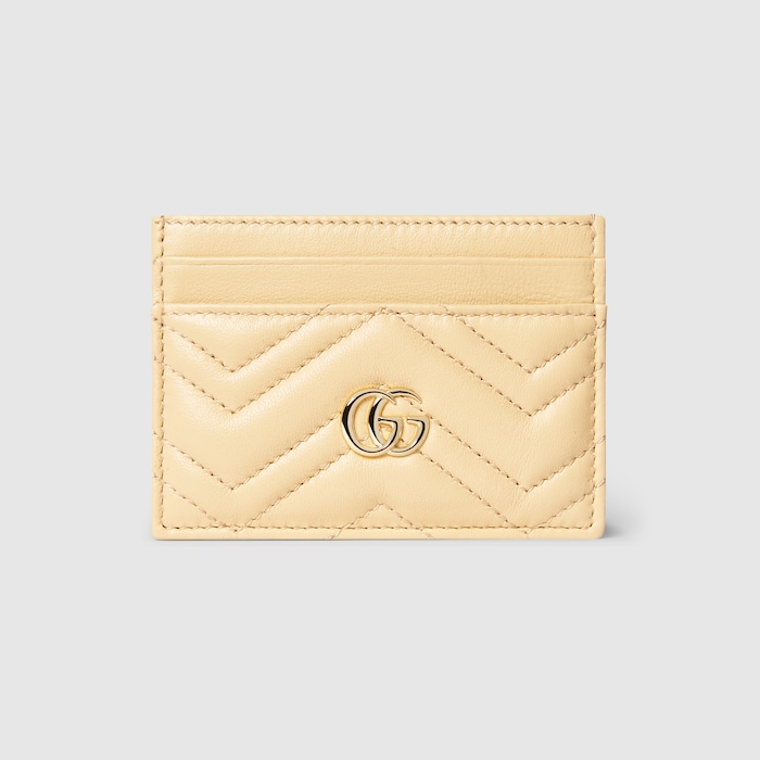 GG Marmont card case in light yellow leather | GUCCI® US