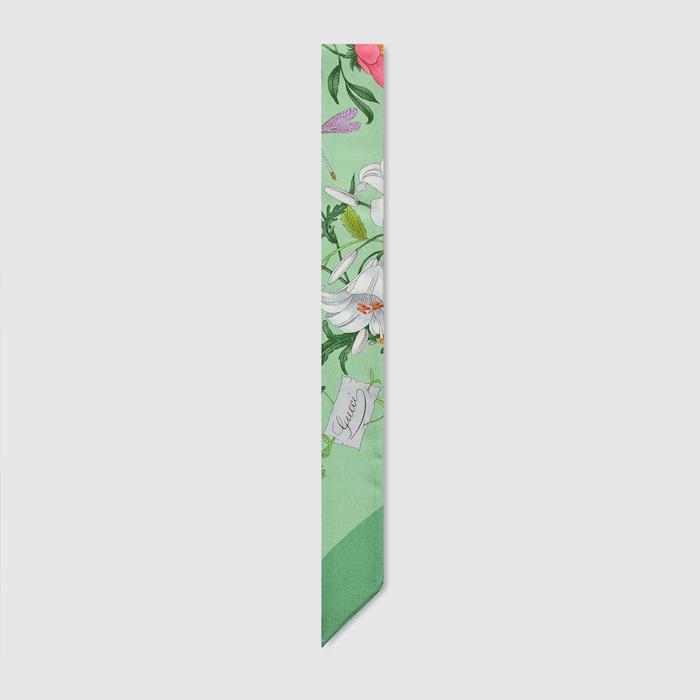 Printed silk twill ribbon in multicolor | GUCCI® US