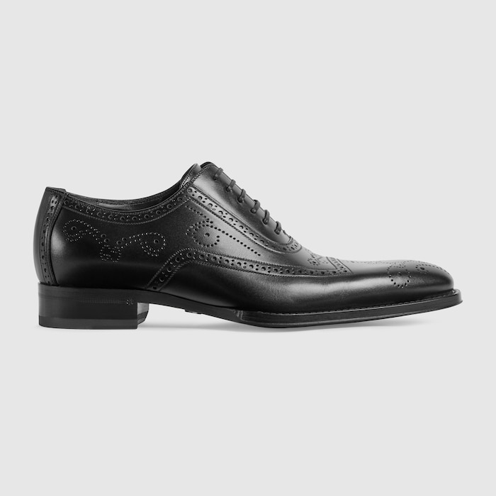 gucci men's dress shoes GUCCI Men's Lace-up Shoe, Black, Leather