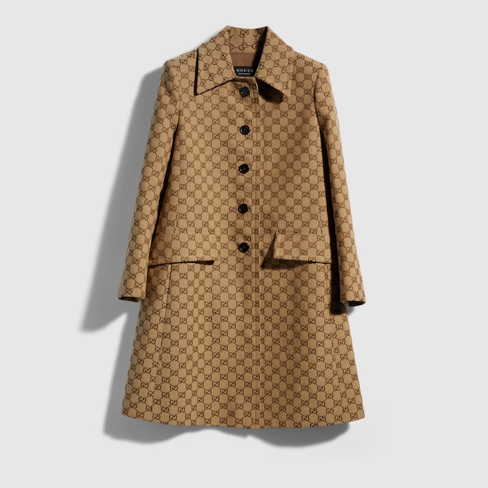 新品タグ付き　 GUCCI 綿　羊革　コットン　ラムレザー トレンチコート 44 シャイニーレザー ダブルブレスト コート ・グッチ ロッソ アンコーラ