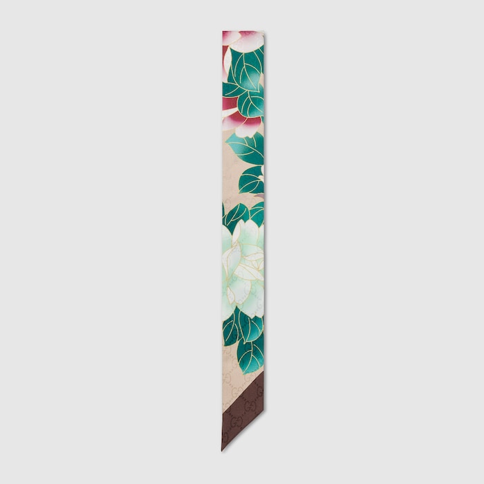 Gucci x 安藤七宝店 日本限定 シルクジャカード リボン ・キャメル