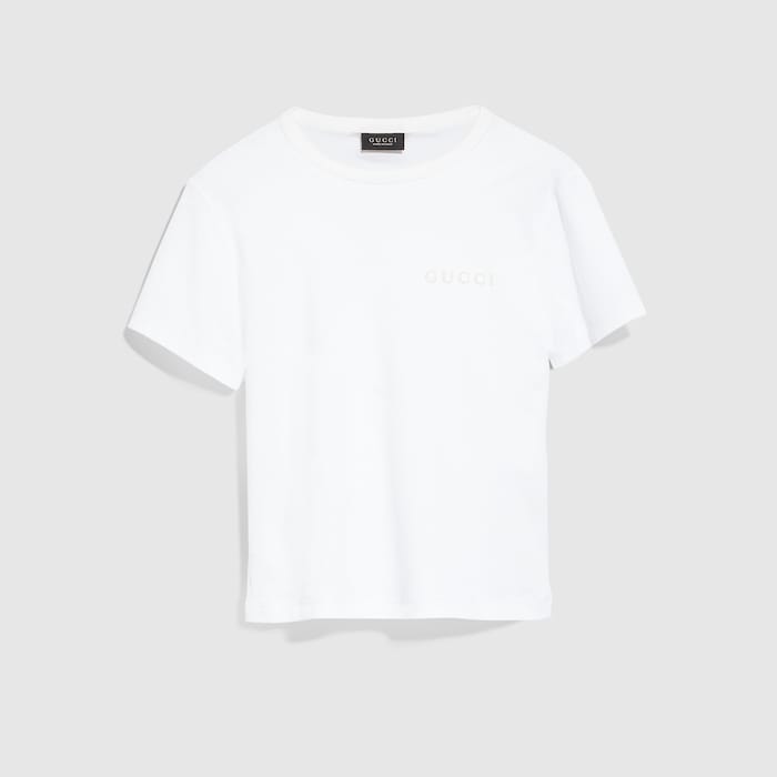 エンブロイダリー コットンジャージー Tシャツ ・ホワイト | GUCCI公式