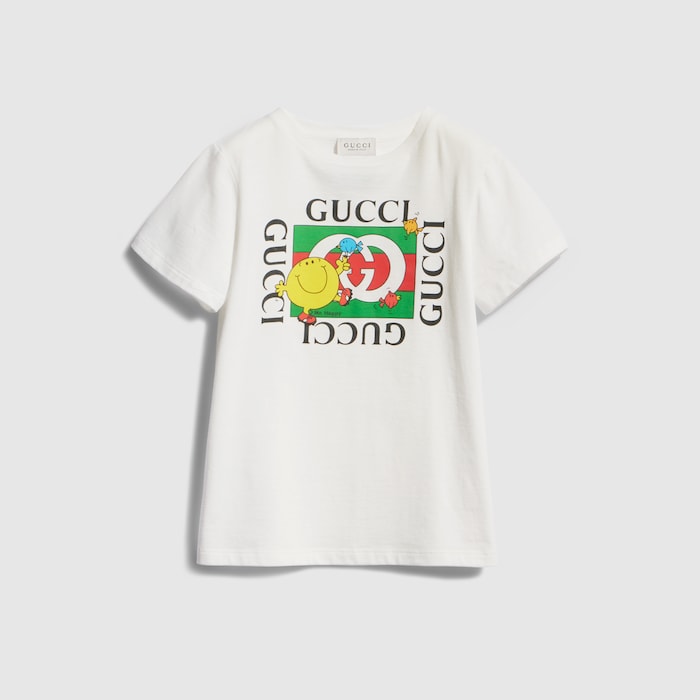 Children's cotton T-shirt with print in white | GUCCI® US