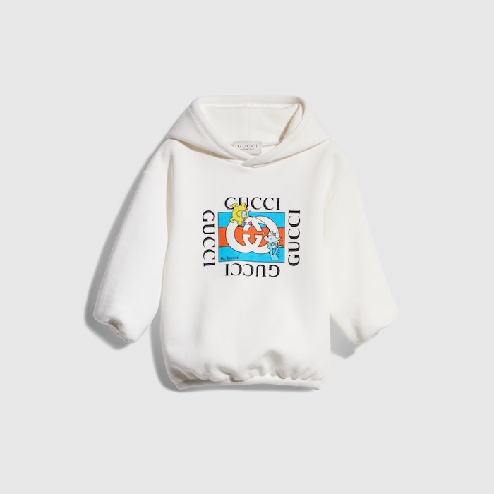 確実正規　GUCCI スウェットジャージ　kidsサイズ12 レディースもOK ベビー〕コットンジャージー フーデッド スウェットシャツ ・ホワイト