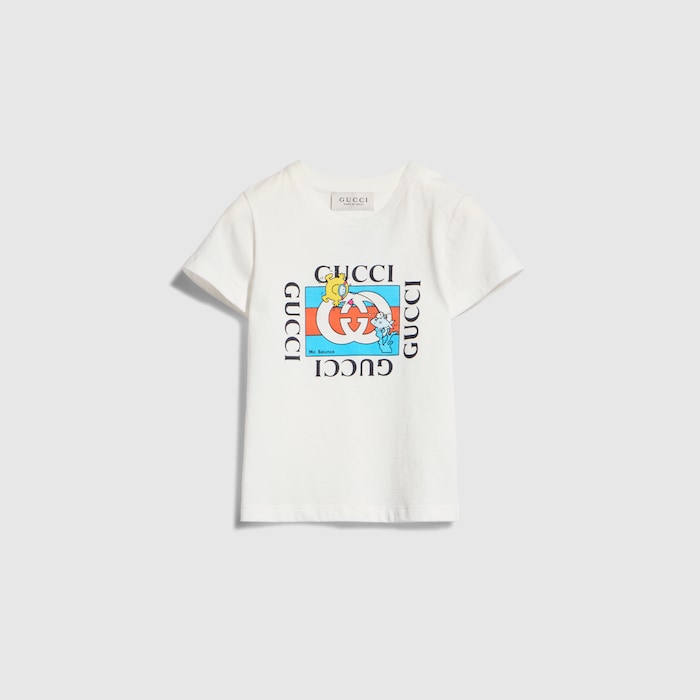 ベビー〕プリント付き コットン Tシャツ ・ホワイト | GUCCI公式