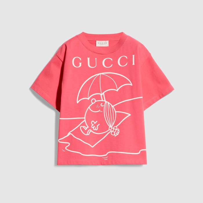 チルドレンズ〕プリント コットン Tシャツ ・ピンク | GUCCI公式
