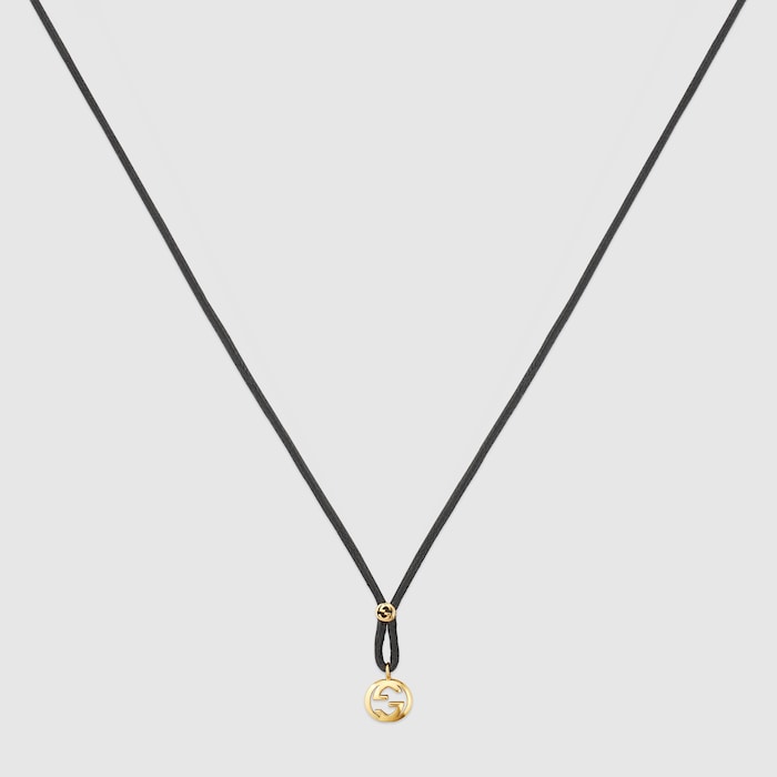 グッチ インターロッキング〕18K ペンダント コード ネックレス ・18K