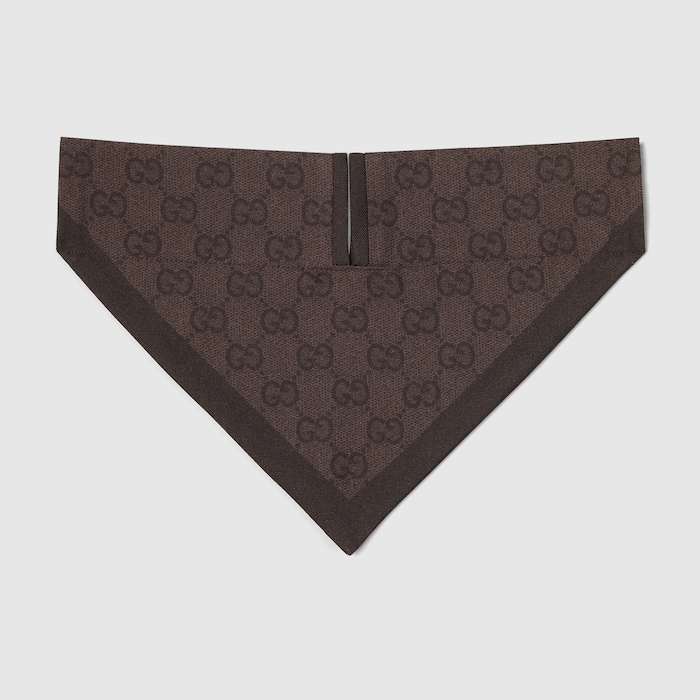 Large/extra-large pet bandana in dark brown silk | GUCCI® US