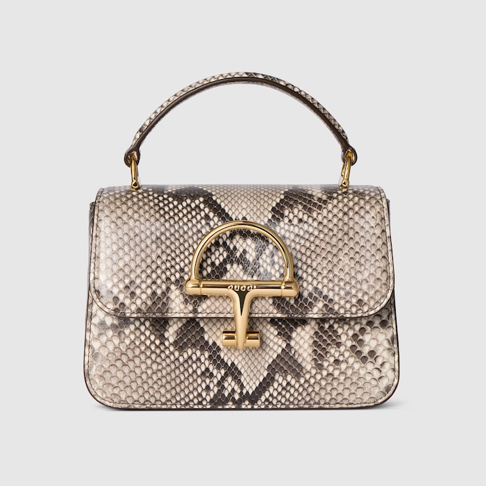 Gucci Siena python small top handle bag in natural | GUCCI® US