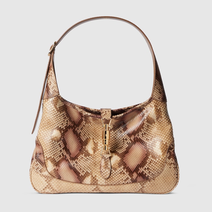 Gucci Jackie 1961 medium shoulder bag in light brown python