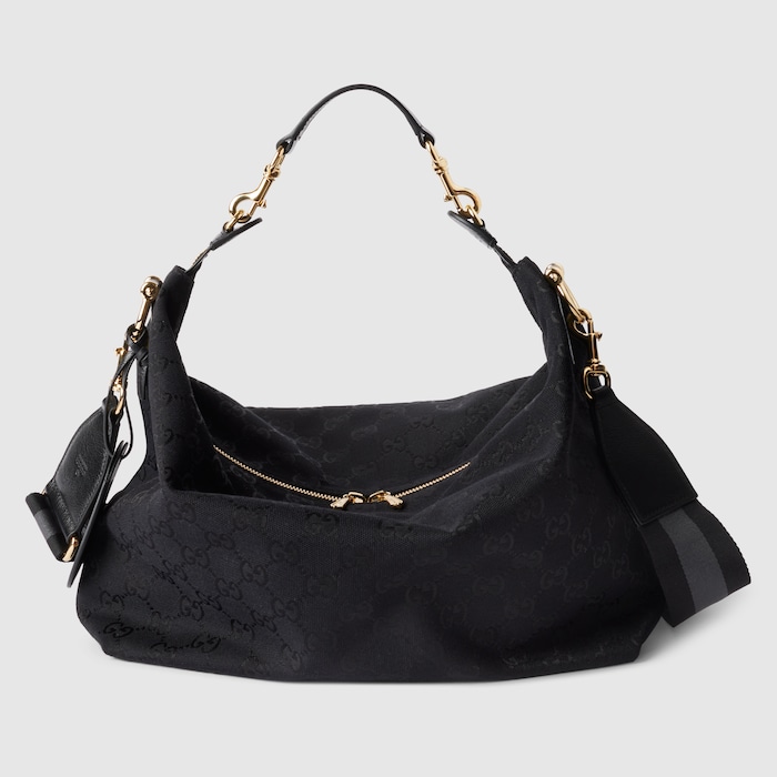 GUCCI ꕤ ブラック ベルベット3wayバッグ Brera medium crossbody bag in grey and black GG canvas | GUCCI® US
