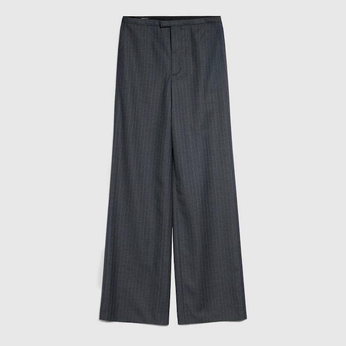 Pinstripe wool pants in dark grey | GUCCI® US