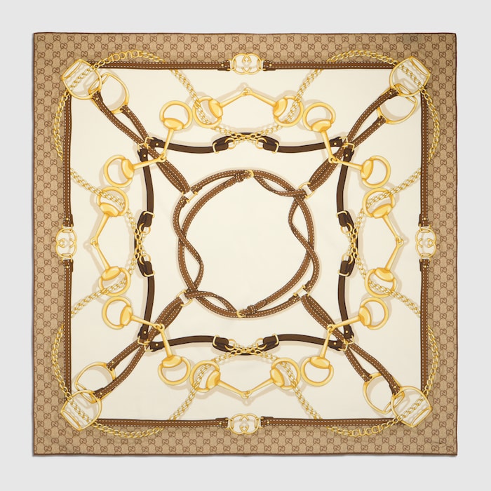 Printed silk crêpe carré in multicolor | GUCCI® US
