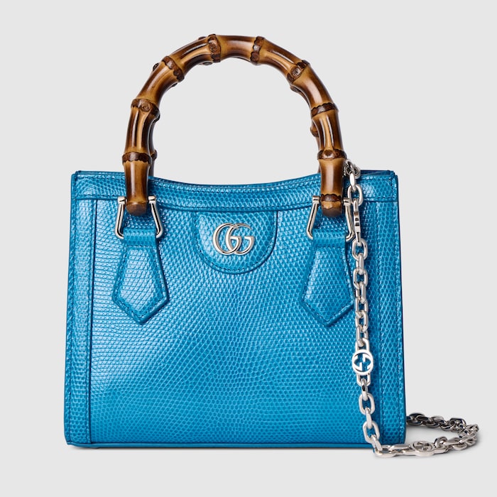Gucci Diana lizard small tote bag in azure | GUCCI® RO