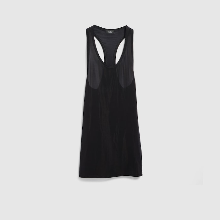 Crêpe jersey dress in black | GUCCI® US