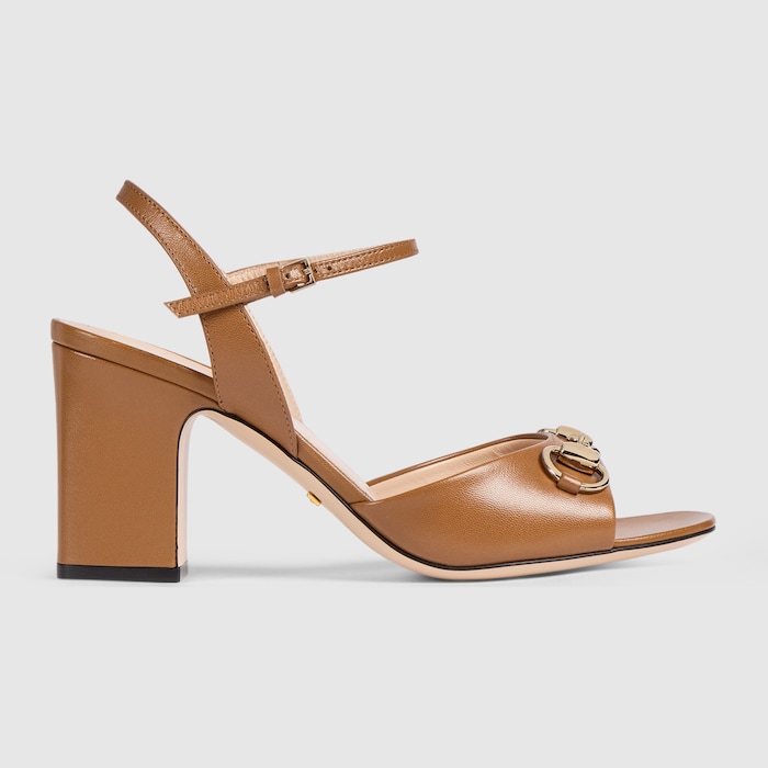 Women's Horsebit sandal in brown leather | GUCCI® US