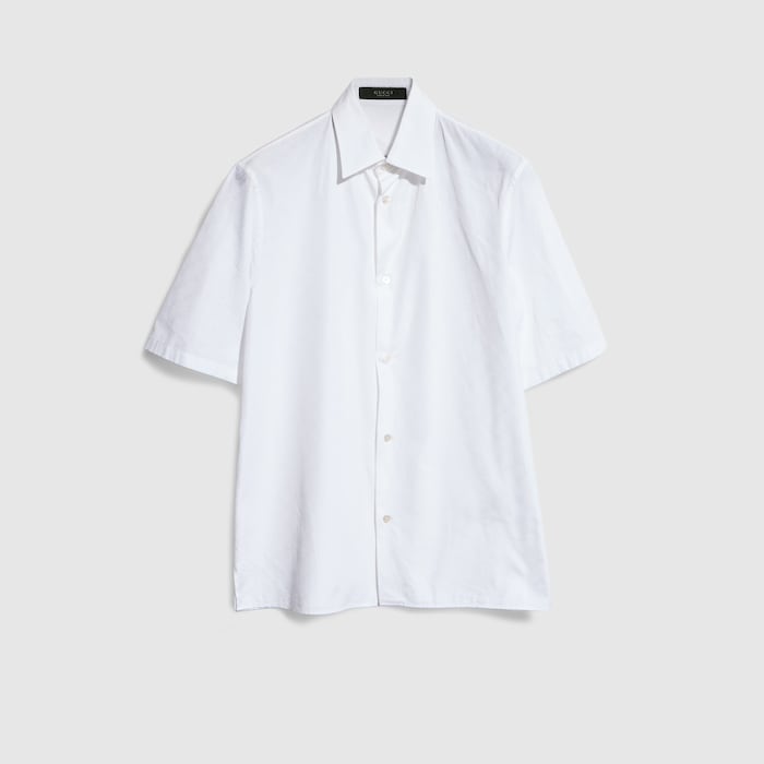 GG cotton poplin shirt in white | GUCCI® US