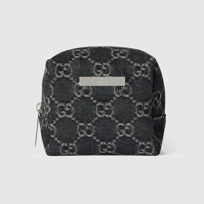 GUCCI プラーク スモール コスメティックケース ・ブラック GGデニム