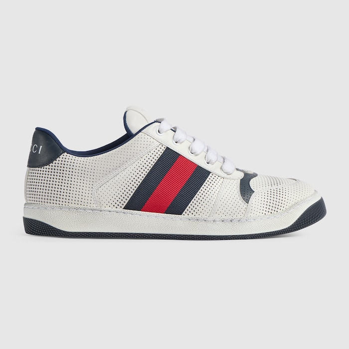 Men's Screener sneaker in white leather | GUCCI® ZA