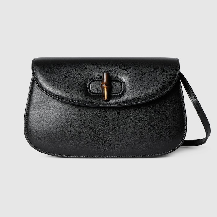 バンブー付き スモール ショルダーバッグ ・ブラックレザー | GUCCI公式