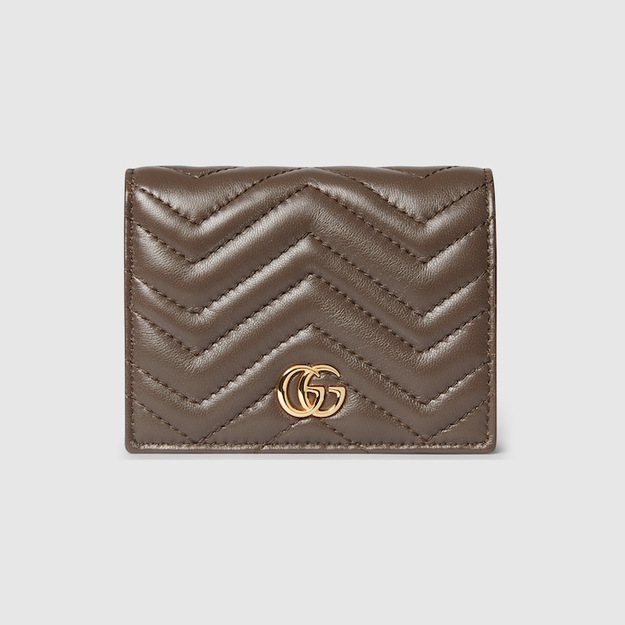 GG Marmont small wallet in dark taupe leather | GUCCI® US