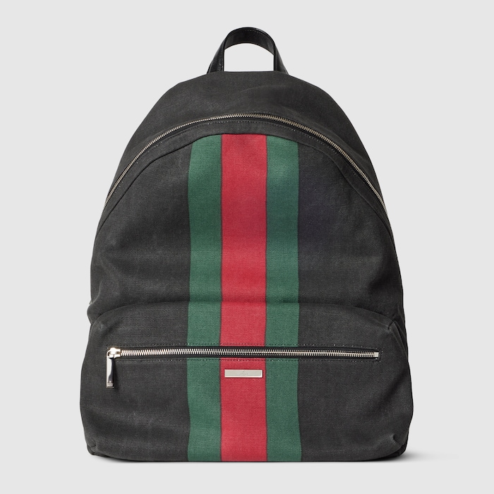 Positano large backpack in black canvas | GUCCI® US