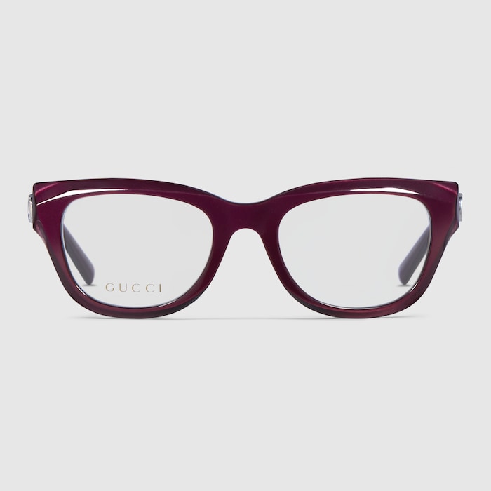Geometric optical frame in burgundy | GUCCI® RO
