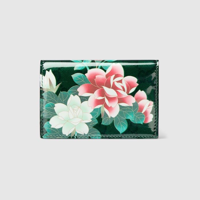 Gucci x 安藤七宝店 日本限定 カードケース ・グリーン GGレザー
