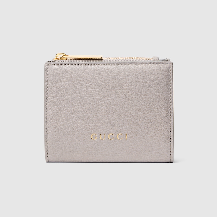 GUCCI 財布 グッチ レタリング スモール ウォレット ・グレー レザー | GUCCI公式