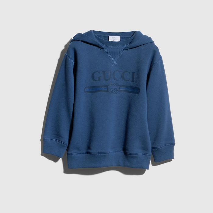 Children's cotton sweatshirt with print in blue | GUCCI® US