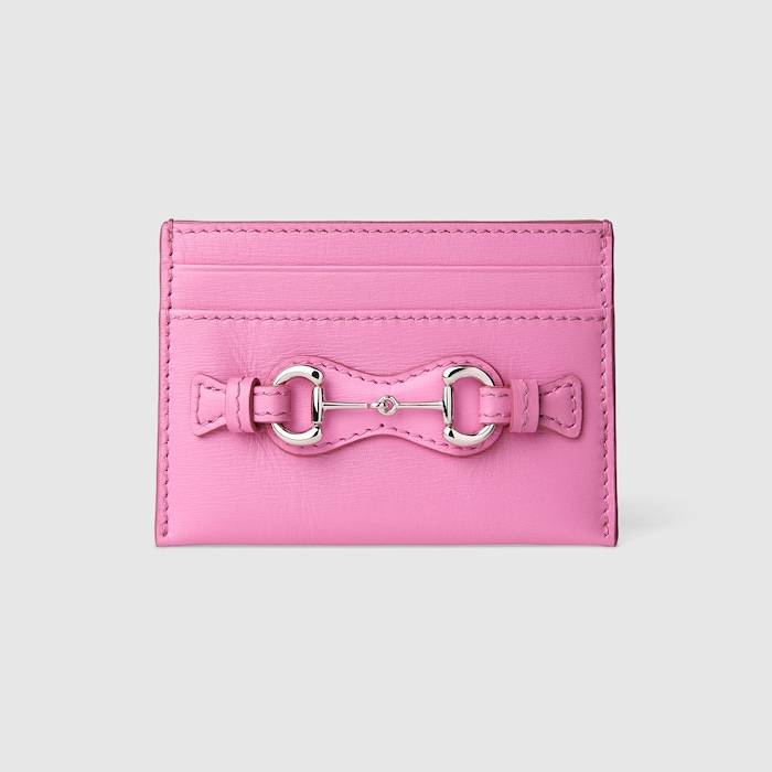 ホースビット付き カードケース ・ブライトピンク レザー | GUCCI公式