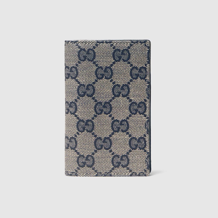 Gucci Essence Classic card case in blue GG canvas | GUCCI® US