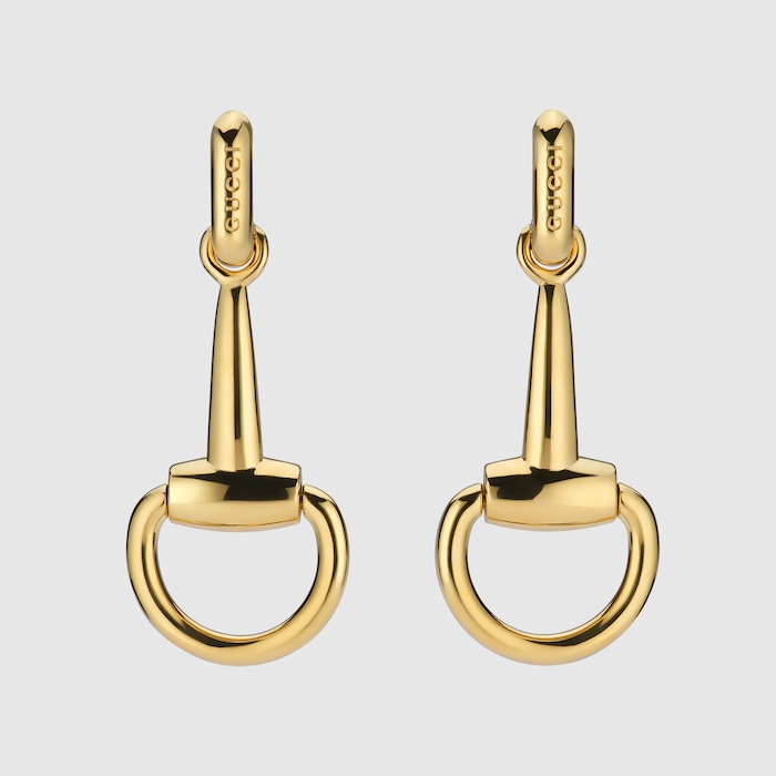 GUCCI ゴールドピアス オリジナルポーチ付き ホースビット〕ピアス ・ゴールドトーン ブラス | GUCCI公式