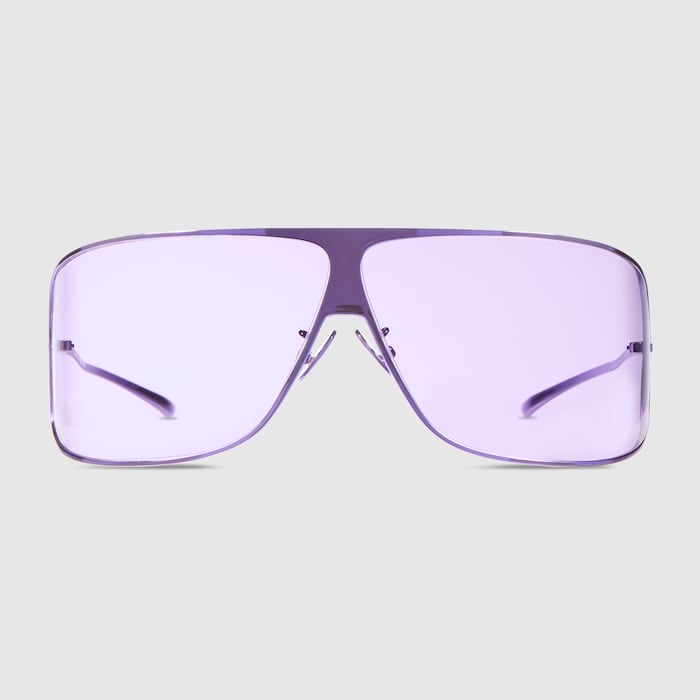Mask frame sunglasses in purple | GUCCI® US