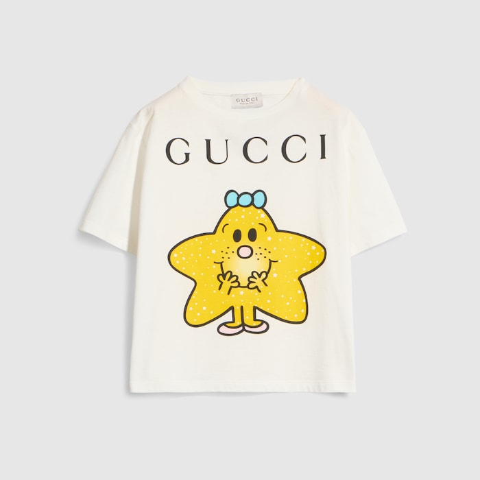 Children's cotton T-shirt with print in white | GUCCI® US