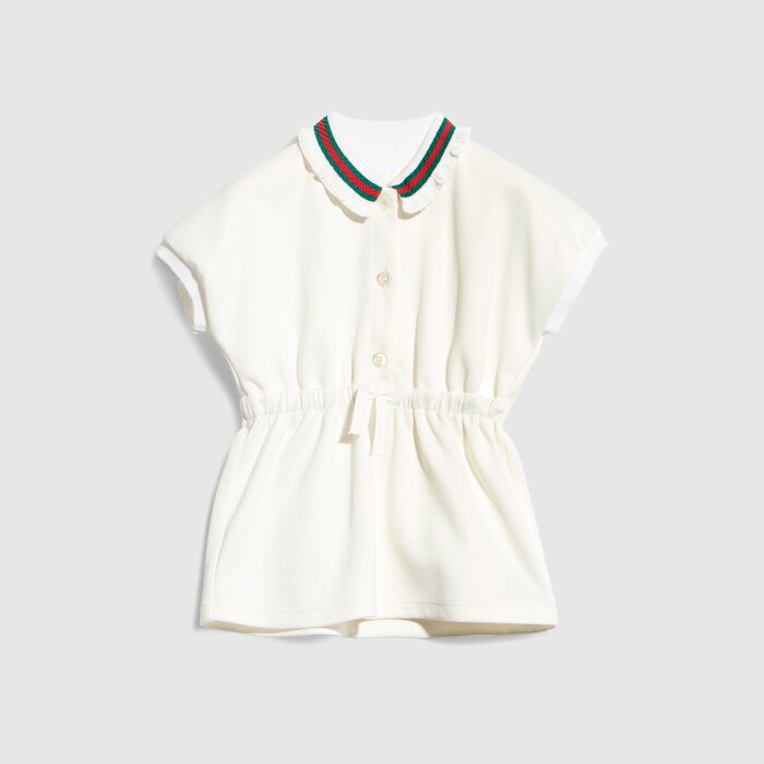 Baby jersey dress with Web in white | GUCCI® US