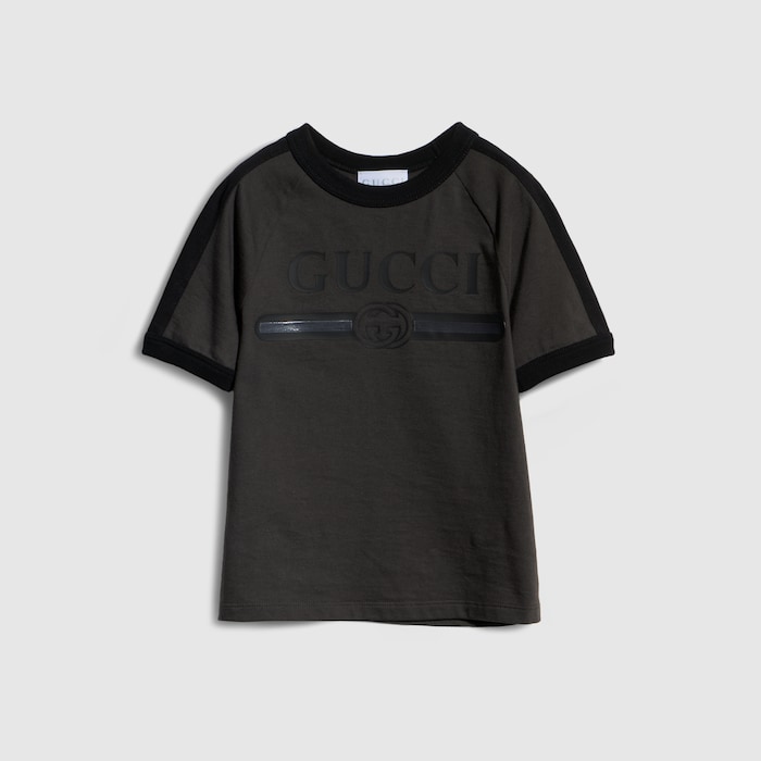 チルドレンズ〕プリント コットン Tシャツ ・ダークグレー | GUCCI公式