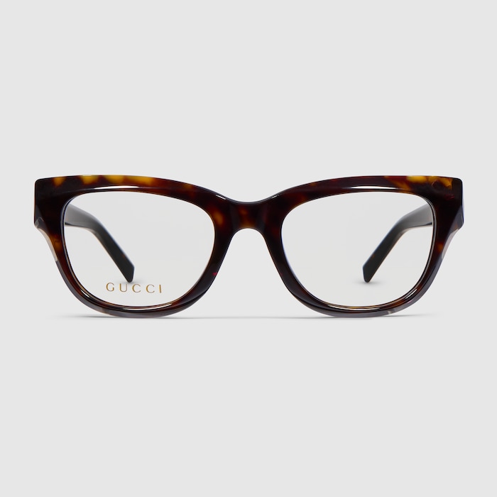 Geometric optical frame in brown tortoiseshell | GUCCI® US Geometric optical frame in brown tortoiseshell | GUCCI® US