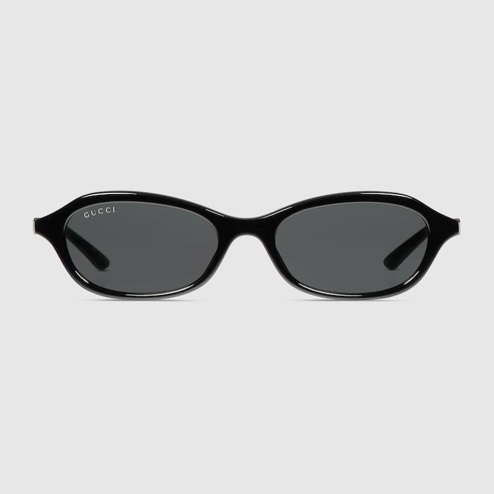 Oval-frame sunglasses in black | GUCCI® US