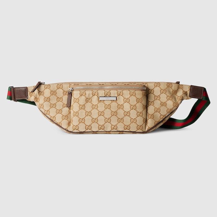 Flatpack large belt bag in sand and brown GG canvas | GUCCI® US