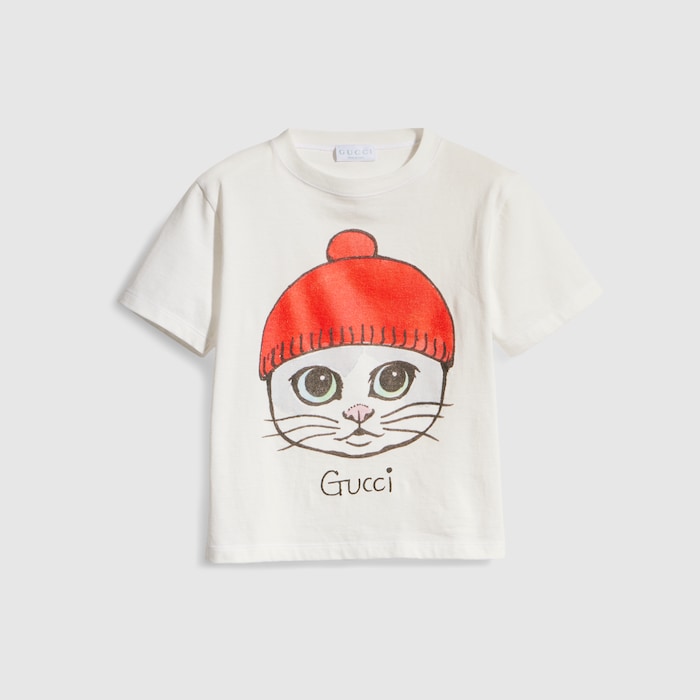 チルドレンズ〕ヒグチユウコ プリント コットン Tシャツ ・ホワイト